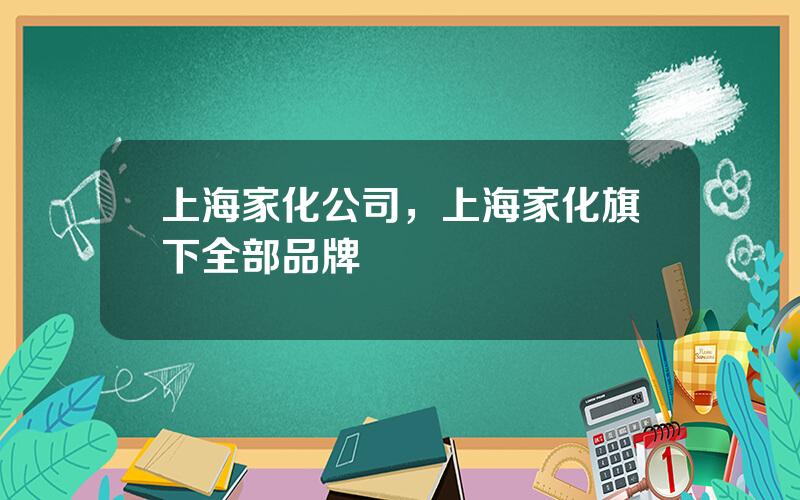 上海家化公司，上海家化旗下全部品牌