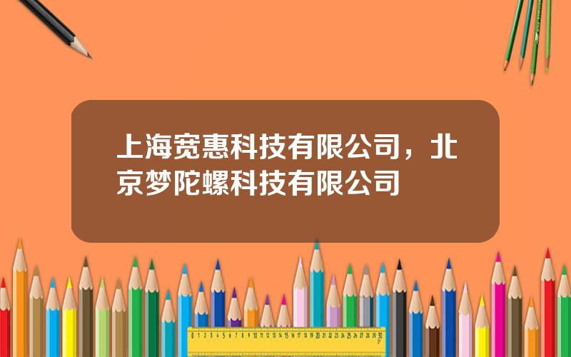 上海宽惠科技有限公司，北京梦陀螺科技有限公司