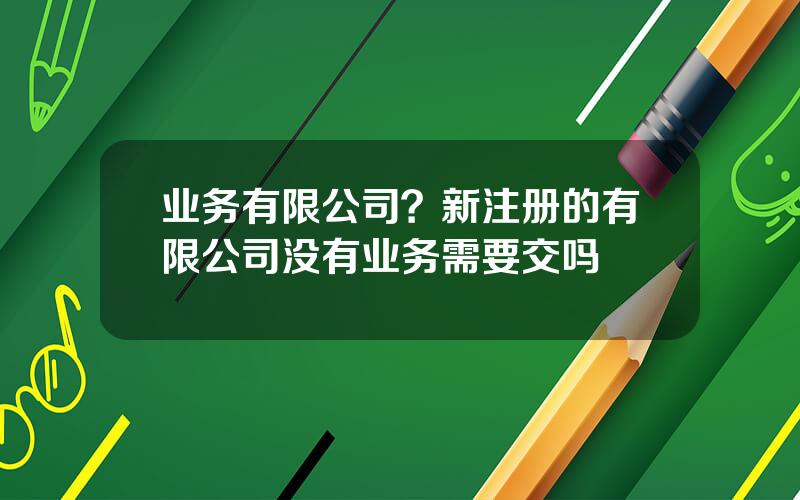 业务有限公司？新注册的有限公司没有业务需要交吗