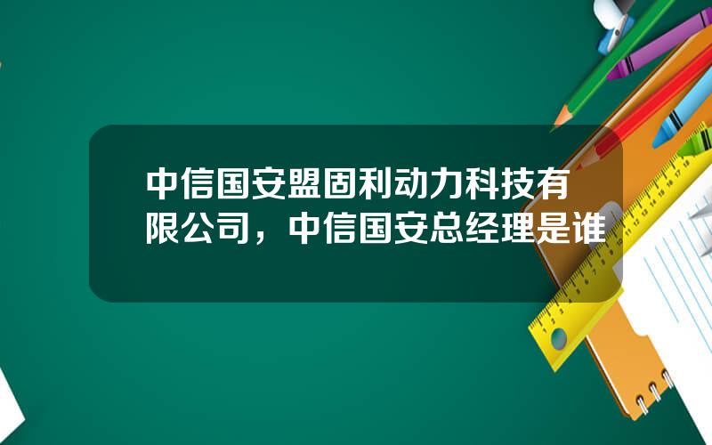 中信国安盟固利动力科技有限公司，中信国安总经理是谁