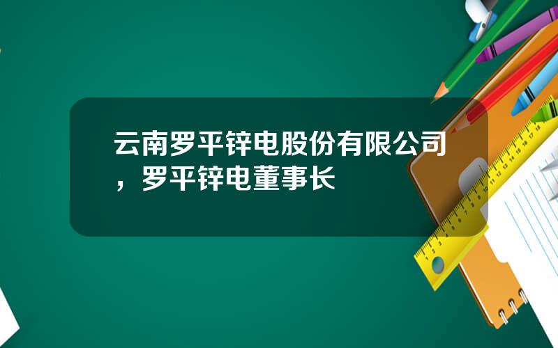 云南罗平锌电股份有限公司，罗平锌电董事长