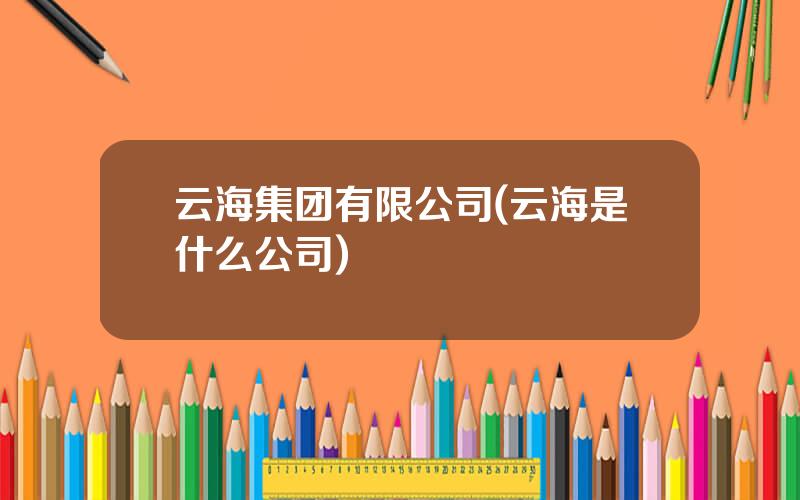 云海集团有限公司(云海是什么公司)