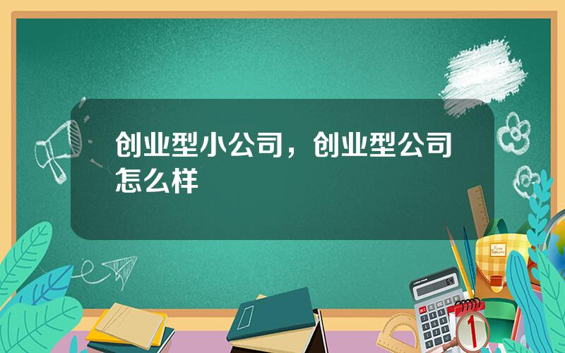 创业型小公司，创业型公司怎么样