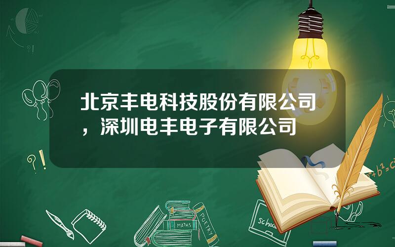 北京丰电科技股份有限公司，深圳电丰电子有限公司