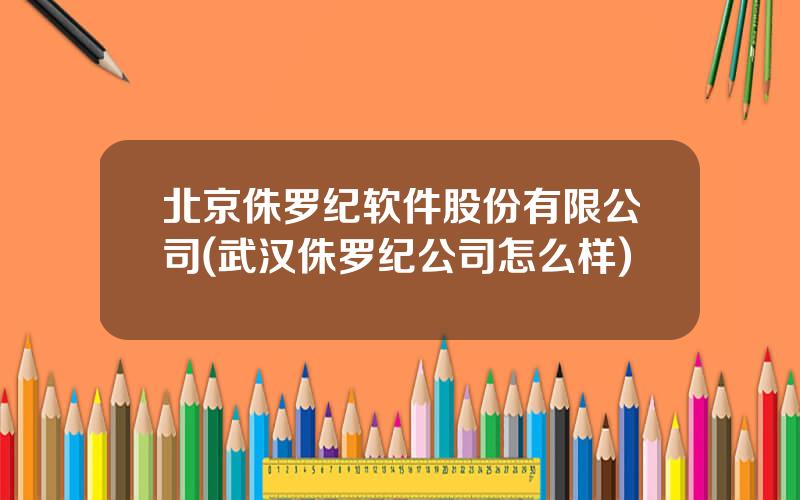 北京侏罗纪软件股份有限公司(武汉侏罗纪公司怎么样)