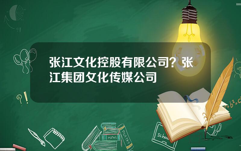 张江文化控股有限公司？张江集团攵化传媒公司