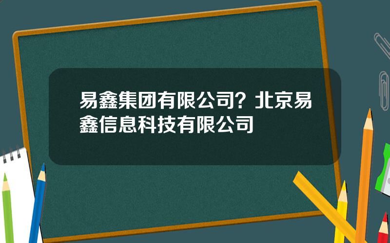 易鑫集团有限公司？北京易鑫信息科技有限公司