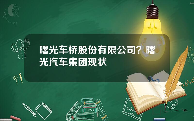 曙光车桥股份有限公司？曙光汽车集团现状