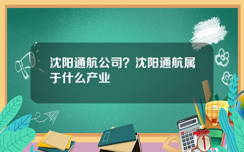 沈阳通航公司？沈阳通航属于什么产业