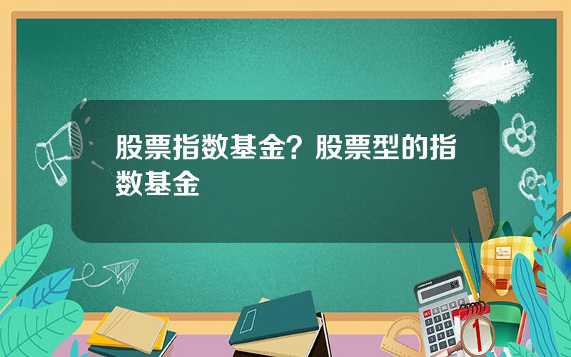 股票指数基金？股票型的指数基金